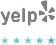 Five stylized blue stars rating graphic