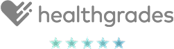 Healthgrades logo with five stars rating